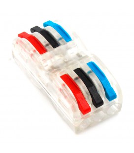 Клеммная колодка с нажимными зажимами 3-проводная SPL-3 для распределительных коробок, 3-pin, проходная, прозрачная