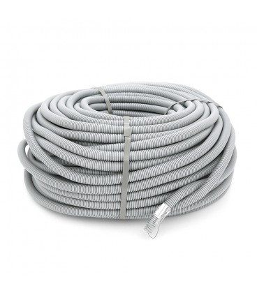 Гофротруба вулична D20 поліпропіленова, з протяжкою, 100 метрів, колір сірий, ціна за бухту