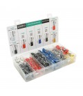 Набір клем/наконечників 1250шт(E0508w-200 E2508b-250,E1008r-200,E1508bl-250,E4009gr-100,E7508gr-200,E6012y-25,E1012r-25)у боксі