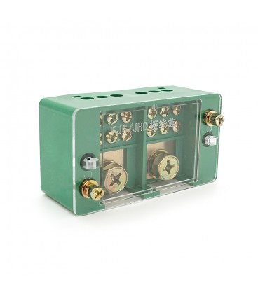 Паралельний розгалужувач-спліттер проводів FJ6/JHD-2-6, 1фаза-2вхід М8, 6 виходу(латунь)1,5-35х1,5-16мм2, AC600V,60А, -55°С~125°