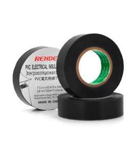 Ізолента RENDER 0,10 мм*18 мм*20 м (чорна), temp:-10+80°С, 2000V, розтяж-180%, міцність 20Н/см, Агдезія 0,42кг/25мм, 10 шт. в уп