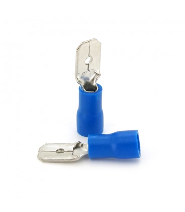 Разъем виброустойчивый плоский MDD2-250, провод 1.5-2.5, изолированный, максимальный ток 15А, под обжимку, латунь, 100шт в упако