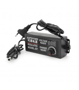 Імпульсний адаптер живлення з регулюванням напруги 3В-24В 3А штекер 5.5/2.5 довжина, LED, Black