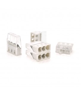 Самозажимная 3-проводная клемма WAGO К773-203 для распределительных коробок, 3-pin, прозрачно-серая