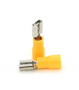 Роз'єм вібростійкий плоский FDD5.5-250, провід 4.0-6.0, ізольований, макс. струм 24А, під обтискача, латунь, 100шт в уп.