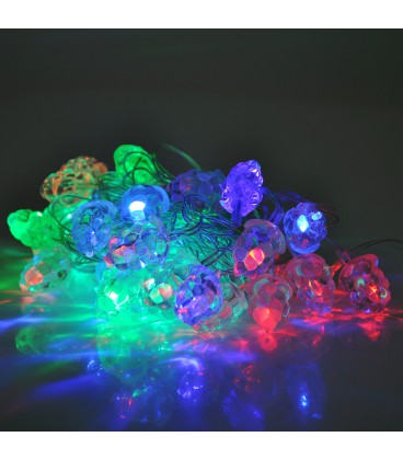 Гірлянди 40LED (Сніжок) Red / Green / Blue, 1 режим, 5метров, прозора ізоляція, BOX