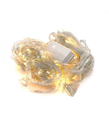 Гірлянда 400LED Водоспад (White Hot), 8 режимів, 3*2метри, прозора ізоляція, BOX
