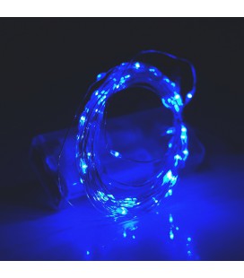 Гірлянди 50LED, 1 режим, 5 метрів, прозора ізоляція, живлення від USB + 2 * АА, Blue, BOX