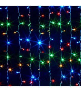 Гірлянда 560LED (Водоспад) Red / Green / Blue / Yellow, 8 режимів, 3 * 3метра, прозора ізоляція, BOX