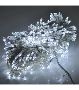 Гірлянди 300LED (Діод) White, 8 режимів, 16метров, прозора ізоляція, BOX