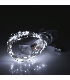 Гірлянди 200LED, 1 режим, 20 метрів, прозора ізоляція, живлення від USB+ 3*АА, White, ОЕМ