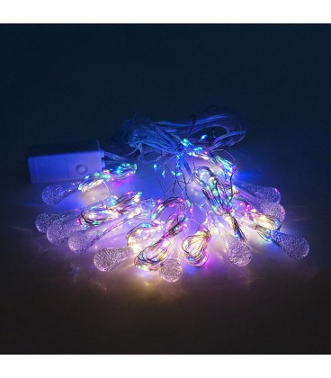 Гірлянда 400LED Крапля (Red/Green/Blue/Yellow), мідний провід, 8 режимів, 2*2метри, прозора ізоляція, BOX