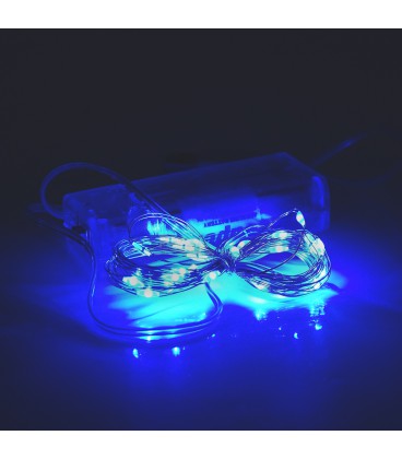 Гірлянди 50LED, 1 режим, 5 метрів, прозора ізоляція, живлення від 3*АА, Blue, ОЕМ