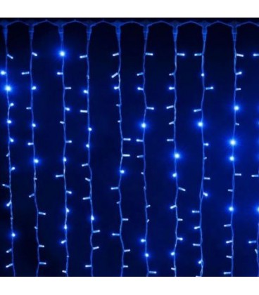 Гірлянда 560LED (Водоспад) Blue, 8 режимів, 3 * 3метра, прозора ізоляція, BOX