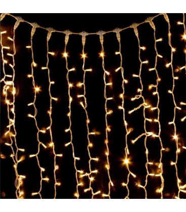 Гірлянда 240LED (Водоспад) White Hot, 8 режимів, 2*2метри, прозора ізоляція, BOX
