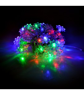 Гірлянді 40LED (Квіточка) Red / Green / Blue / Yellow, 1 режим, 5метров, прозора ізоляція, Пакет
