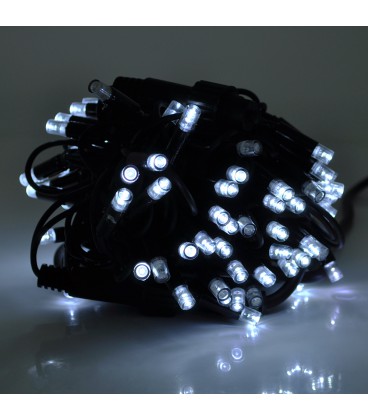 Гірлянди 100LED (ДИОД) White, 10 метрів, чорна ізоляція (вулична), BOX