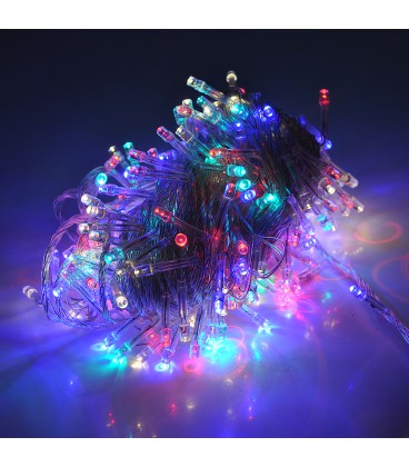 Гірлянди 300LED (Діод) Red / Green / Blue / Yellow, 8 режимів, 16метров, прозора ізоляція, BOX