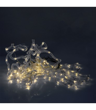 Гірлянди 12 фігур + 30LED, 1 режим, 3 * 1,5, прозора ізоляція, живлення від 3 * АА, White Hot, Box