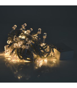 Гірлянди 100LED (Шестигранник Big) Yellow, 8 режимів, 5 метрів, чорна ізоляція, BOX