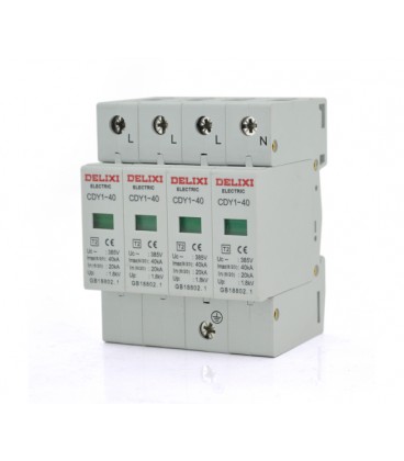 Фотогальваническая защита от перенапряжения переменного тока Delixi CDY1-4P 40KA, трехфазная, Q50