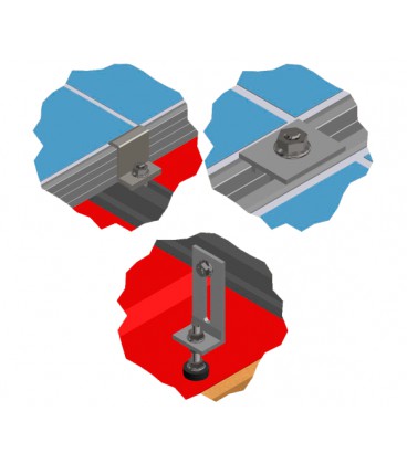 Комплект креплений для наклонной кровли НА 4 ФОТОМОДУЛЯ/размер модуля( 2278х1133х35)(алюминий)