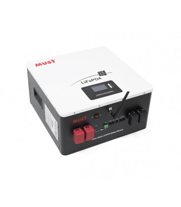 Аккумуляторная батарея Must LiFePO4 LP16-24200 25.6V 200Ah, 5,12kWh, BMS100A@8S, CAN2.0/RS232/RS485, 6000 cycles, 486x442x250,44