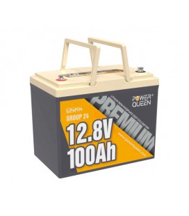 Аккумуляторная батарея LiFePO4 Power Queen 12V 100Ah Pro, 1280Wh, BMS 100A, 329*172*214мм