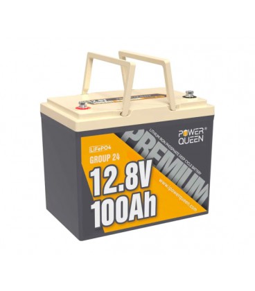 Аккумуляторная батарея LiFePO4 Power Queen 12V 100Ah Pro, 1280Wh, BMS 100A, 329*172*214мм