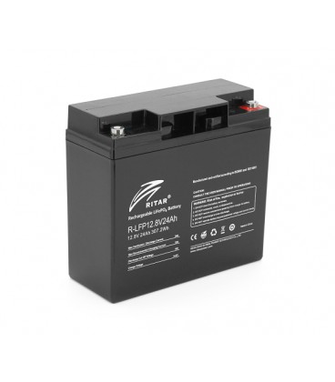 Аккумуляторная батарея Ritar LiFePO4 12,8V 24Ah BMS2P4S ( 180 x 165 x 73 (160) ),3,0kg Q4