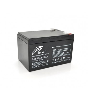 Аккумуляторная батарея Ritar LiFePO4 12,8V 12Ah 153,6Wh BMS6A@4S ( 150 x 98 x 95 (100) ), 1,495kg Q6