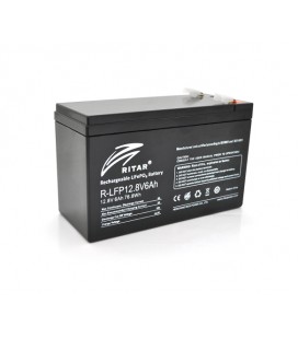 Аккумуляторная батарея Ritar LiFePO4 12,8V 6Ah (76,8Wh) BMS3A@4S ( 150 x 65 x 95 (100), 0,82kg Q10