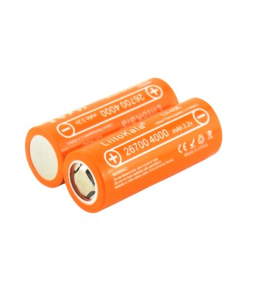 Аккумулятор 26700 Lifepo4 LiitoKala Lii-40E, 4000mah （4100-4200mah）, 3.2V (2.75-4.2V), Orange, 71mm x 26.5mm, цена за 1 шт