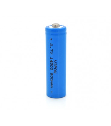 Аккумулятор 14500 Li-Ion Vipow ICR14500 TipTop, 800mAh, 3.7V, Blue Q50/500