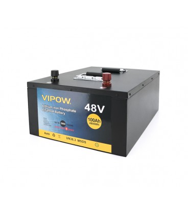 Аккумуляторная батарея Vipow LiFePO4 51,2V 100Ah со встроенной ВМS платой 80A (450*442*177), 40kg