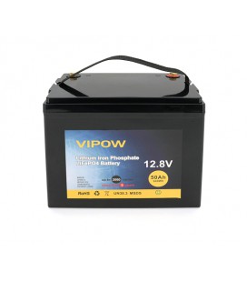 Аккумуляторная батарея Vipow LiFePO4 12,8V 50Ah со встроенной ВМS платой 40A, (229*138*208), 6kg Q2