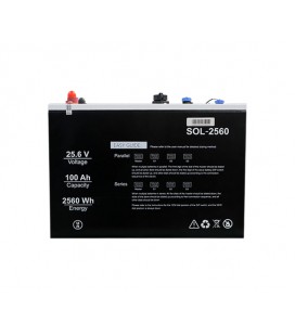 Аккумуляторная батарея SOLINVED LiFePO4 25,6V 100Ah,(50/100A) 360x260x250mm, 22.9kg