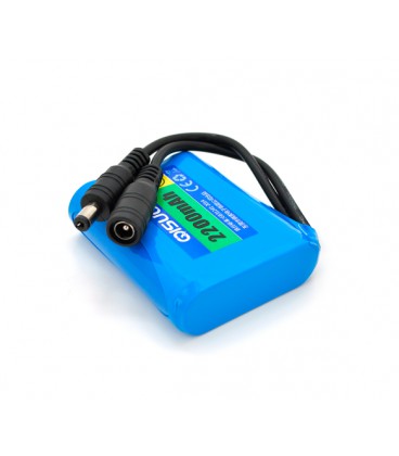 Аккумуляторная батарея литиевая QiSuo 12V 2.2A с элементами Li-ion 18650, DC5.5x2.1, (56x20x70mm)