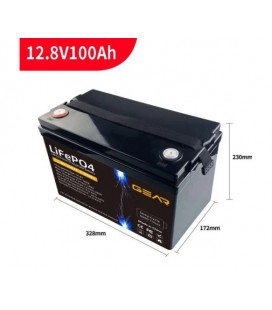 Литий-железо-фосфатный аккумулятор GEAR LiFePO4 12.8V 100AH (BMS-50A/100A), (328x230x172), 10.1kg до 6000 циклов, Q1