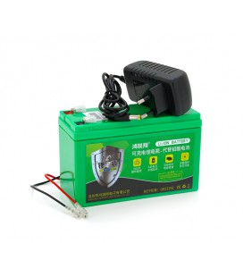 Аккумуляторная батарея литиевая 12 V 14A с элементами Li-ion 18650 (150X65X94) вес 0,966 кг + зарядное устройство 12,6V 2A