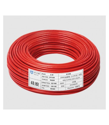 Кабель силиконовый луженный AWG 26 American Standard 26AWG/0,15квМ/600В, 400 метров, негорючий, термостойкий, Red, цена за метр