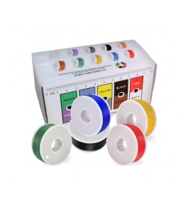 Кабель силиконовый луженный AWG 20 20AWG/0,5квМ/600В, 5*10 метров, CU, влагостойкий, термостойкий, multikolor, 400*300*300mm, BO