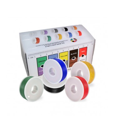 Кабель силиконовый луженный AWG 20 20AWG/0,5квМ/600В, 5*10 метров, CU, влагостойкий, термостойкий, multikolor, 400*300*300mm, BO