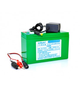 Аккумуляторная батарея литиевая QiSuo 12V 10A с элементами Li-ion 18650 (150X64,5X97,7) + зарядное устройство 12,6V/1A + крокоди