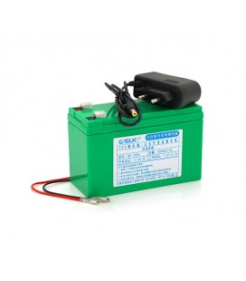 Аккумуляторная батарея литиевая QiSuo 12 V 6A с элементами Li-ion 18650 (150X65X94) вес 605 грамм + зарядное устройство 12,6V 1A