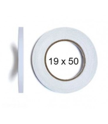 Двусторонний скотч, ширина 19 мм, длина 50 м (белый)
