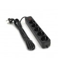 Сетевой удлинитель Gembird SP5, 220В 10А, 5 розеток, 1.8 м, Black, Q40