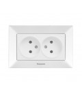 Розетка Panasonic Arkedia Slim двойная, белая