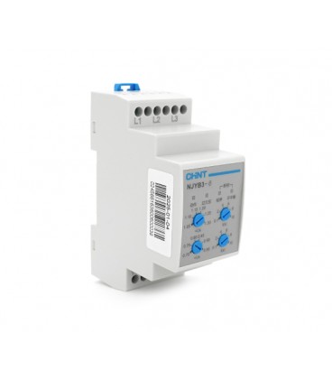 Реле контроля фаз CHINT NJYB3-6 AC380V, 3F3P, Защита U+(1,05~1,3)*Us/U-(0,7~0,95)*Us,Задержка 0,1~10с,обрыва/последовательности 