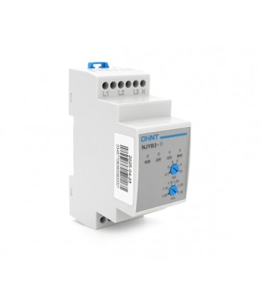 Реле контроля фаз CHINT NJYB3-9 AC220V, 1-2F4P, Защита U+ (1.05~1,3) *Us, Задержка 0,1~10с, Защита обрыва фаз, Ue240/415V, Ie0.7